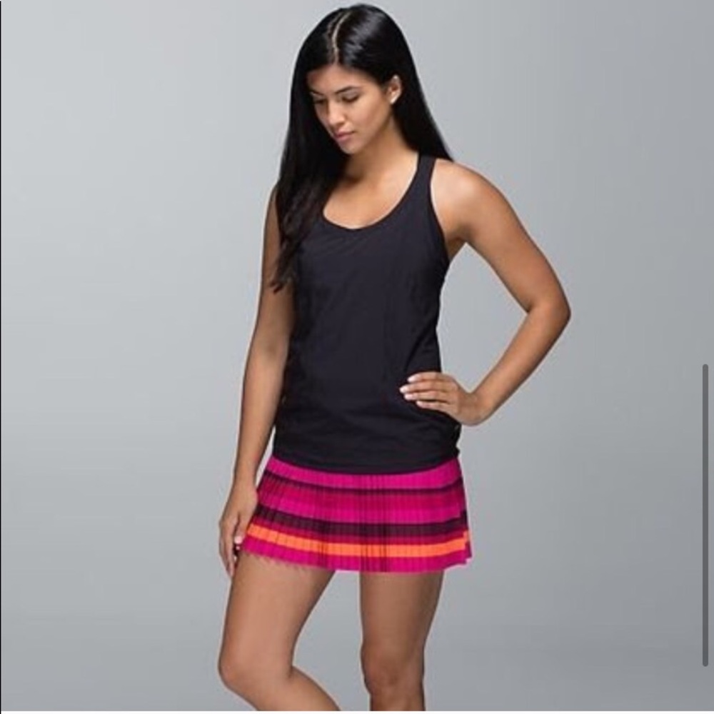 lululemon pleat to street berry mini tennis skirt